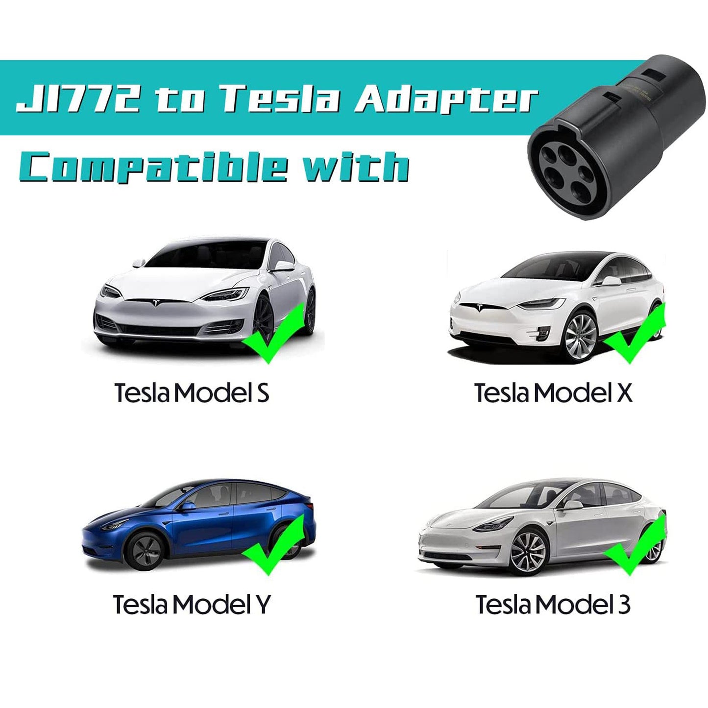 EV Charger Adapter For J1772 to Tesla charge